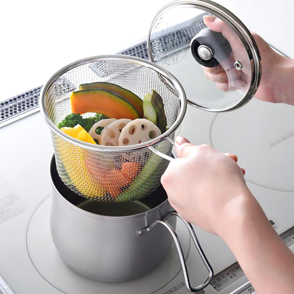 【日本知名廚具品牌🇯🇵Arnest】多功能不鏽綱煮食鍋 | 9合1烹飪功能｜日本燕三條製 | 14cm / 18cm