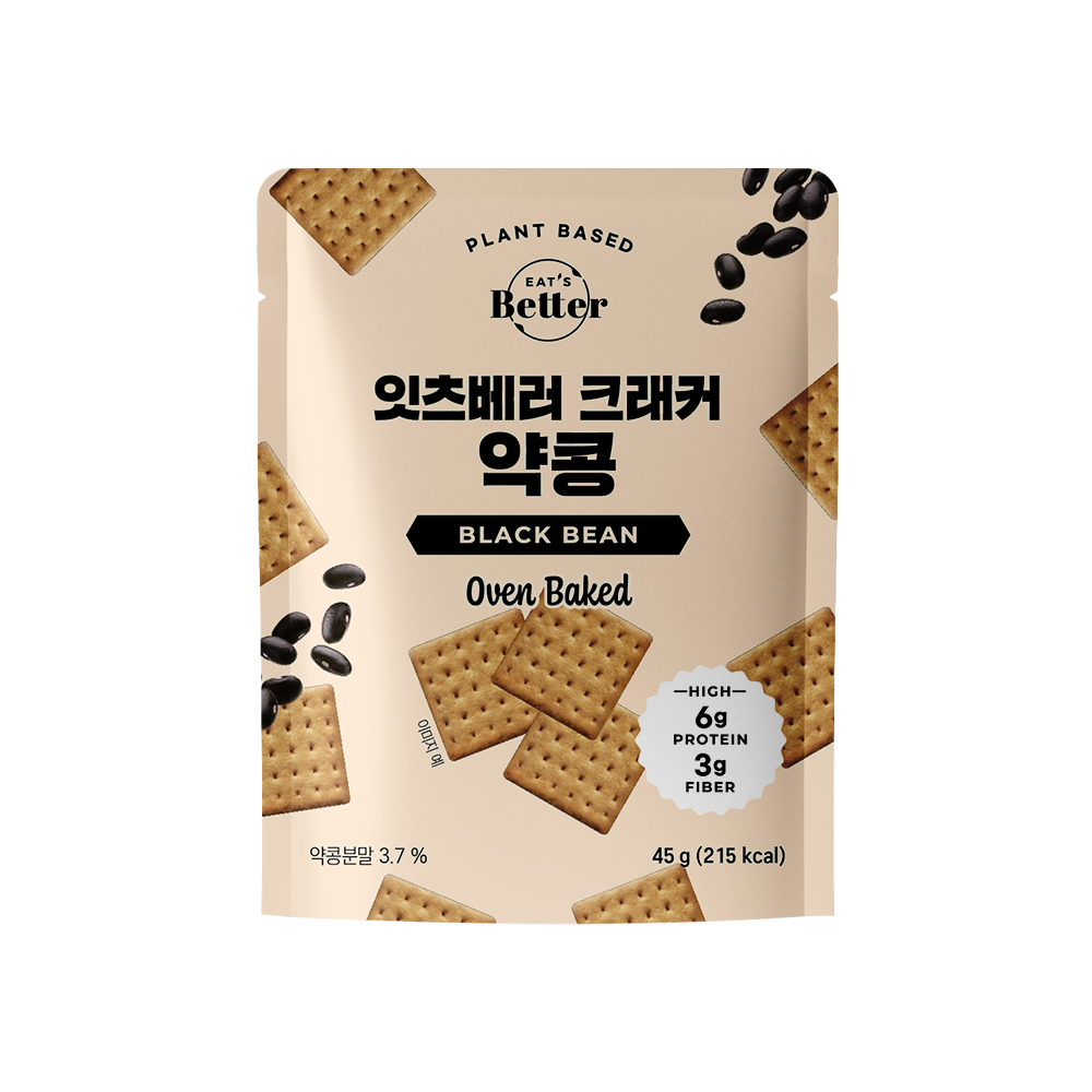 EAT'S Better - 全素高蛋白質小食脆餅 - 黑豆黑芝麻 | 1包6克蛋白質