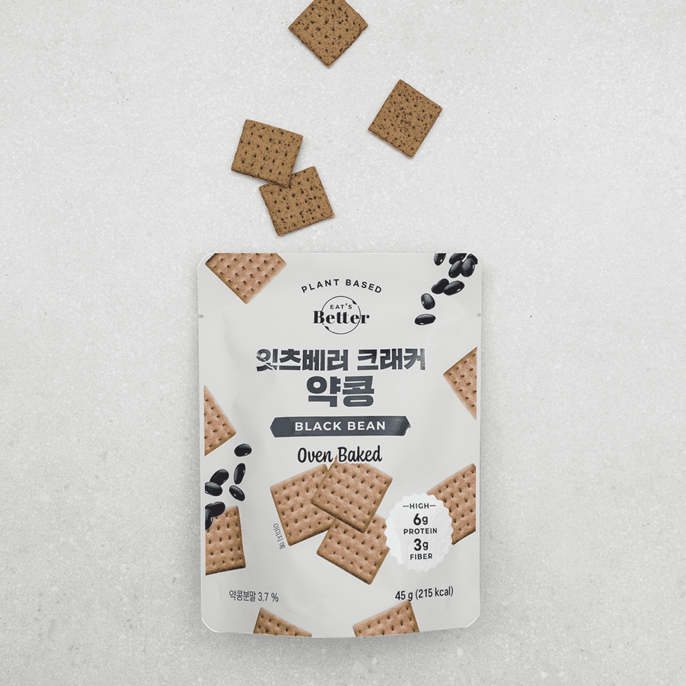 EAT'S Better - 全素高蛋白質小食脆餅 - 黑豆黑芝麻 | 1包6克蛋白質
