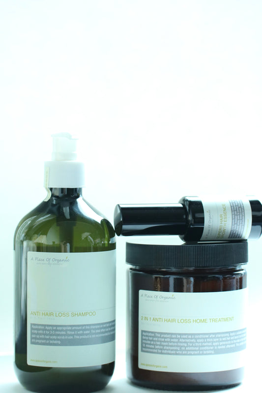 【A Piece of Organic】全天然爆髮套裝 | 一套三件 (防脫髮洗頭水 / 修復護髮素 / 生髮精華素 各一) 💥現貨火速售罄，加推第二批預售約三月中到貨🔥