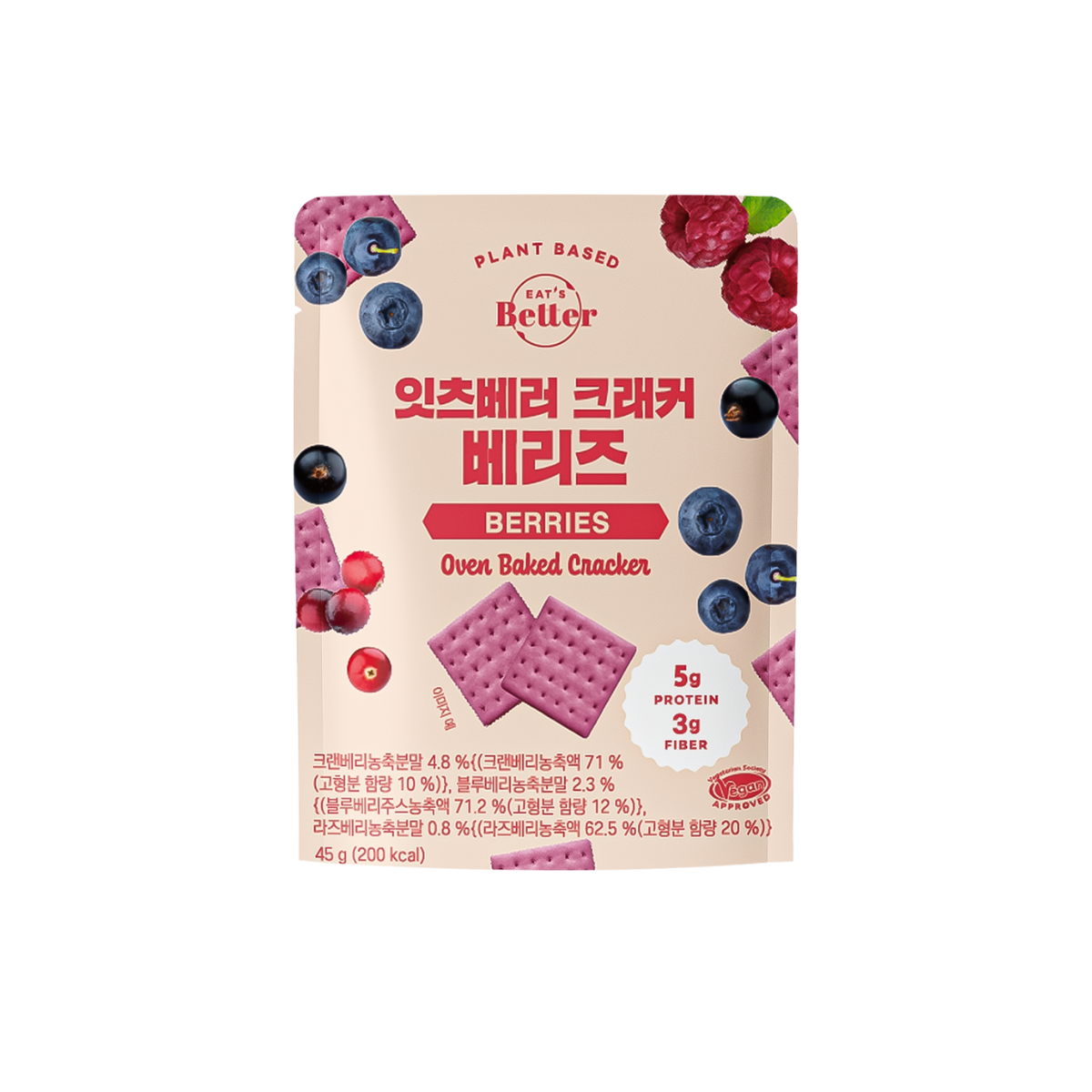 EAT'S Better - 全素高蛋白質小食脆餅 - 雜莓 | 1包5克蛋白質